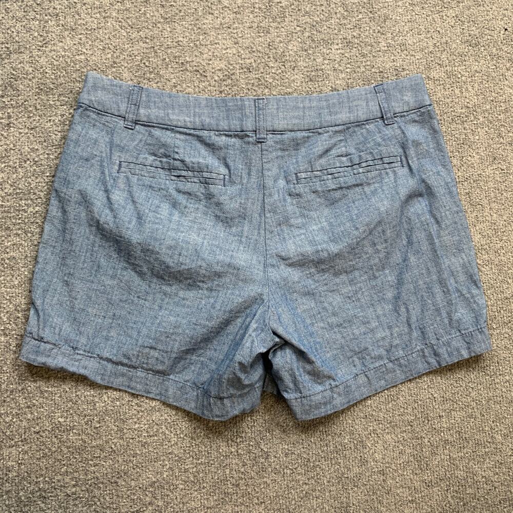 J Crew Shorts Women 8 Blue Classic Chambray Zip Fly Cotton Mid Rise Pocket Chino - Picture 8 of 12